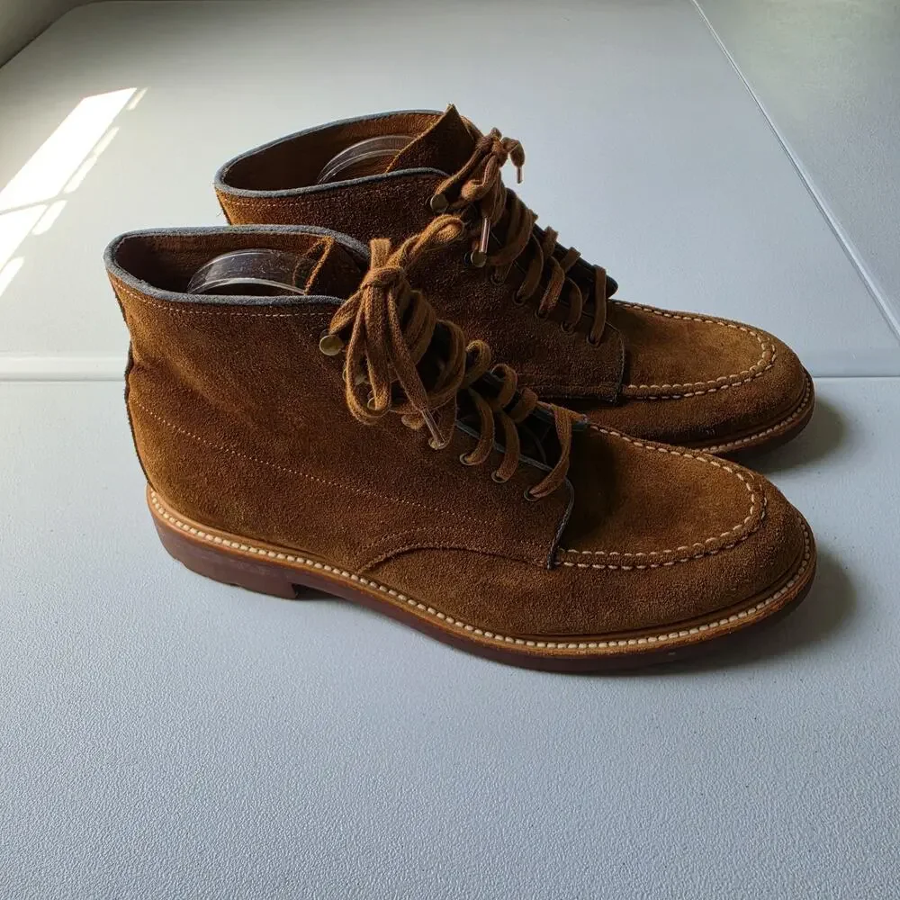 J Crew Kenton Pacer Suede Chukka Boots Mens 9.5 Brown Moc Toe Lug Sole Lace Up